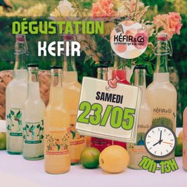 Dégustation de kéfir en magasin